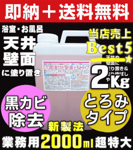 【無料サンプル付！】送料無料 超特大2000ml 密着型 カビ取り剤 お風呂の壁・天井カビ取り 浴室ドア ゴムパッキン 大掃除 カ