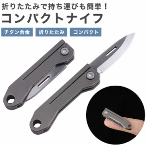 折りたたみナイフ コンパクト 小型 軽量 チタン合金 持ち運び アウトドア ミニナイフ 携帯 キャンプ PR-FK4【メール便 送料無料】