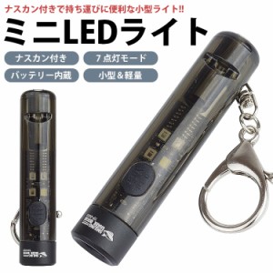 LEDライト ミニライト ナスカン ハンディライト COBライト ブラックライト 赤 青 点滅 バッテリー内蔵 小型 軽量 持ち運び 懐中電灯 アウ