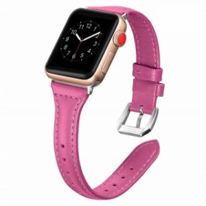 Apple Watch 交換バンド 細めタイプ 皮革 ベルト 上品 アップルウォッチ 38mm/42mm/40mm/44mm シンプル