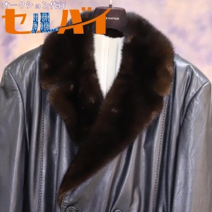 i☆【極美品】 極上ミンク 毛皮 レザー リバーシブル 黒 ジャケット コート