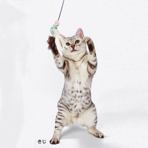 アドメイト 木版風じゃらし きじ じゃらし 猫用 おもちゃ ゆらゆら動くしっぽでねこ興奮 Add.mate