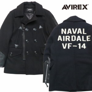 AVIREX アビレックス ライダース ピーコート レザーワッペン ウールメルトン AVI6122143