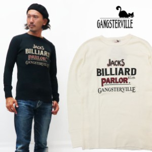 GANGSTERVILLE ギャングスタービル 長袖 クルーネック ワッフル Tシャツ JACKS PARLOR GLAD HAND  GSV-19-AW-31 