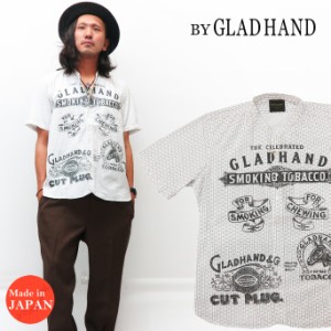 BY GLAD HAND バイ グラッドハンド バンドカラー 半袖 ドレスシャツ FOR SMOKING モノグラム 総柄 BYGH-20-SS-16