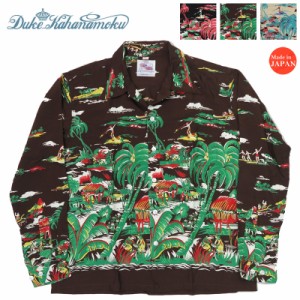 サンサーフ SUN SURF デュークカハナモク 長袖 レーヨン アロハシャツ HAWAIIAN VILLAGE ハワイアンシャツDukeKahanamoku Special Editio