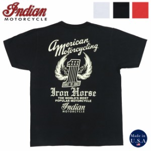 インディアンモーターサイクル Indian Motorcycle 半袖 プリント Ｔシャツ IRON HORSE IM79184