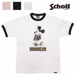 ショット Schott × Disney コラボ 半袖 Tシャツ BROOKLYN ミッキーマウス ディズニー 3113096