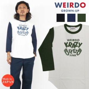 WEIRDO ウィアード 七分袖 ２トーン ベースボール Tシャツ KRAZY FEET GLAD HAND グラッドハンド WRD-21-SS-22 