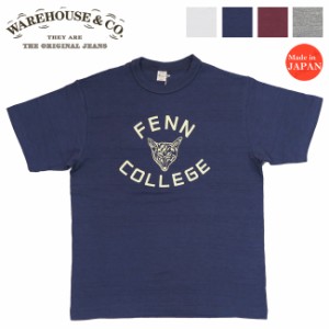 ウェアハウス WAREHOUSE Lot 4601 フロッキープリント 半袖 Tシャツ FENN シャドーボーダー ローゲージ編み