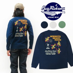 バズリクソンズ BUZZ RICKSON'S 長袖 Tシャツ プリント MOSQUITO READY ROOM MADE IN USA BR68447