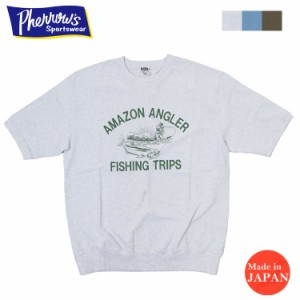 フェローズ PHERROW'S 半袖 針抜きリブ Tシャツ プリント "AMAZON ANGLER" 24S-PVGT2【2024年春夏新作】