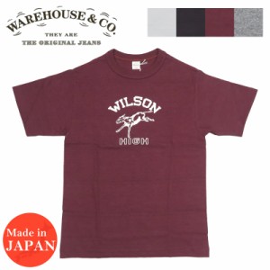 ウェアハウス WAREHOUSE プリント 半袖 Tシャツ WILSON シャドーボーダー ローゲージ編み WH4601【2024年春夏新作】