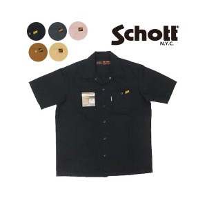 ショット Schott 半袖 ワークシャツ 無地 3105031