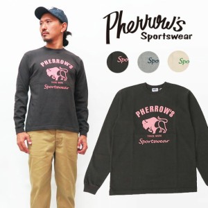 フェローズ Pherrows 長袖 Tシャツ プリント バッファロー 日本製  PLT2