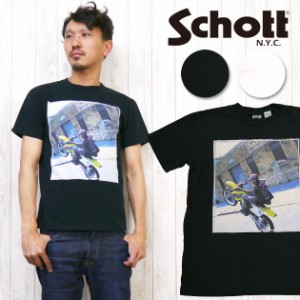 ショット Schott Ｔシャツ 半袖 Uネック Schott U.S FLAG ROGO sch3143054