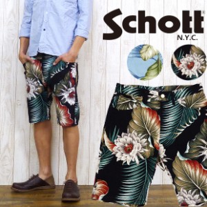 ショット Schott ハーフ パンツ コットン トロピカル プリント 送料無料 sch3136003