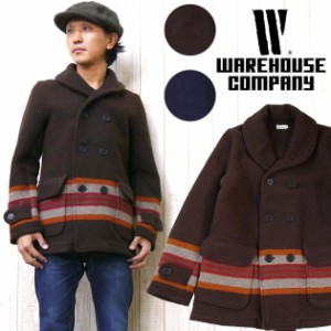 ウェアハウス WAREHOUSE コート ウール ボーダー ショールカラー マッキーノ WOOL BORDER COAT wh2086