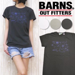 nrab BARNS Tシャツ 半袖 プリント MAP Made in USA　USA製 コットン レディース nb-3316