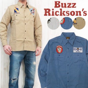 バズリクソンズ Buzz Rickson's 長袖 シャツ ファティーグシャツ ワーク ツイル コントラクター ワッペン ミリタリー br27489