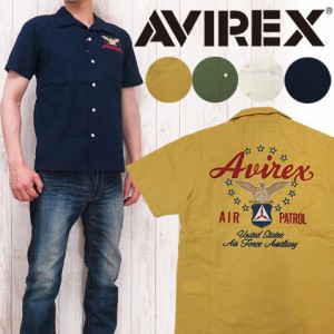 AVIREX AIR PATROL アビレックス アヴィレックス 半袖 シャツ ワーク ミリタリー MILITARY 刺繍 avi6175117