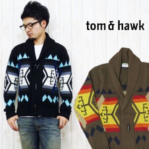 トム＆ホーク TOM&HAWK カーディガン セーター ネイティブ ショールカラー Lucky Luciano th39134