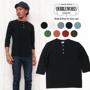 ダブルワークス DUBBLE WORKS Ｔシャツ 7分袖 ヘンリーネック 無地 ww53003-00