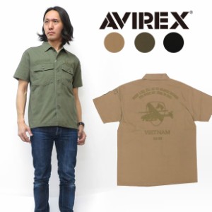 AVIREX アビレックス 半袖 シャツ BDU 刺繍 ミリタリー avi6185104