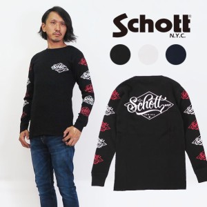 ショット Schott 長袖 ワッフル Ｔシャツ ロゴ サーマル 3183061