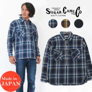 SC28094 シュガーケーン SUGAR CANE 【2019年 春夏 新作】 ピンチェック 長袖 ワークシャツ シャンブレー