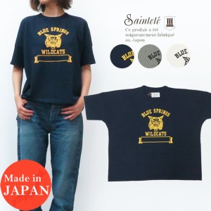 Saintete サンテテ レディース ビッグ Tシャツ "WILD CATS" カットソー 日本製 MADE IN JAPAN MRS114 