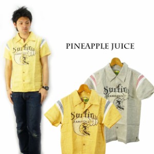 Pineapple Juice パイナップルジュース リネンオープンシャツ CHAMPION チャンピオン Ship