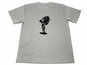 グレー ランマー 工事現場 機械 切り絵 ドライ Tシャツ 現場仕事 道路工事 グッズ ランマ