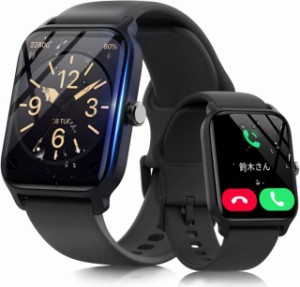 スマートウォッチ アンドロイド対応 iphone対応 円型 通話機能付き 心拍数 smart watch 腕時計 歩数計 1.43inch Android/iPhone対応 軽量