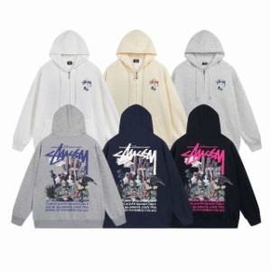 ステューシー スウェット パーカー プルオーバー STUSSY 長袖 トップス 男女兼用 カジュアル プリント  アウター 長袖 パーカー