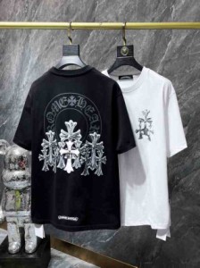 半袖 クロムハーツ Chrome Hearts  CH カジュアルプリント トレーナー ロゴ Tシャツ  男女兼用