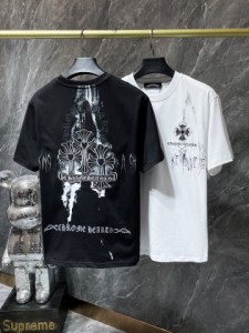 CHROME HEARTS クロムハーツ 夏服 CH 半袖tシャツ プリント カジュアルプリント ト  男女兼用