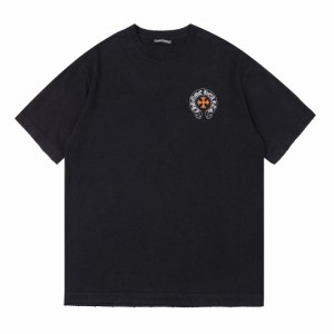 半袖 クロムハーツ Chrome Hearts  CH カジュアルプリント トレーナー ロゴ Tシャツ  男女兼用