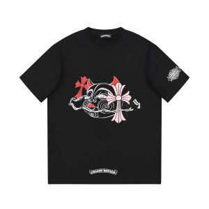 CHROME HEARTS クロムハーツ 夏服 CH 半袖tシャツ プリント カジュアルプリント ト  男女兼用