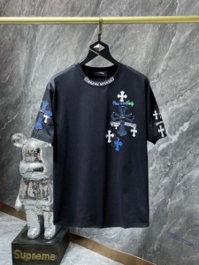 Chrome Hearts クロムハーツ 刺繍入れ  半袖tシャツ  夏服 カジュアル  男女兼用