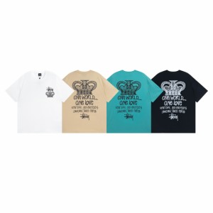 ステューシー STUSSY 夏服 半袖tシャツ  カジュアル ロゴプリント 男女兼用