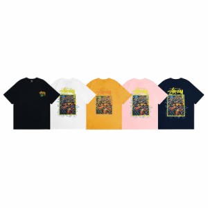 ステューシー STUSSY 夏服 半袖tシャツ  カジュアル ロゴプリント 男女兼用 父の日