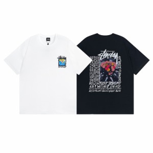 ステューシー STUSSY 夏服 半袖tシャツ  カジュアル ロゴプリント 男女兼用 父の日