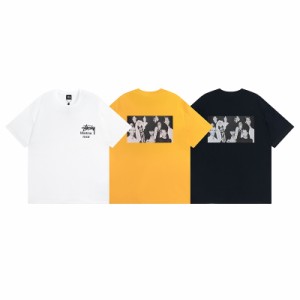 ステューシー STUSSY 夏服 半袖tシャツ  カジュアル ロゴプリント 男女兼用 父の日