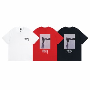 ステューシー STUSSY 夏服 半袖tシャツ  カジュアル ロゴプリント 男女兼用 父の日