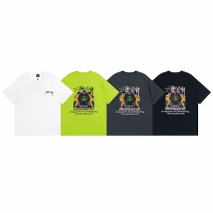 ステューシー STUSSY 夏服 半袖tシャツ  カジュアル ロゴプリント 男女兼用 父の日