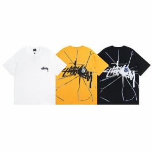 ステューシー STUSSY 夏服 半袖tシャツ  カジュアル ロゴプリント 男女兼用 父の日