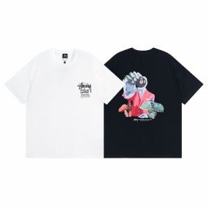 ステューシー STUSSY 夏服 半袖tシャツ  カジュアル ロゴプリント 男女兼用 父の日