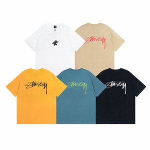 ステューシー STUSSY 夏服 半袖tシャツ  カジュアル ロゴプリント 男女兼用