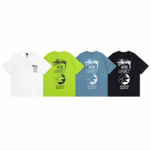 ステューシー STUSSY 夏服 半袖tシャツ  カジュアル ロゴプリント 男女兼用 父の日